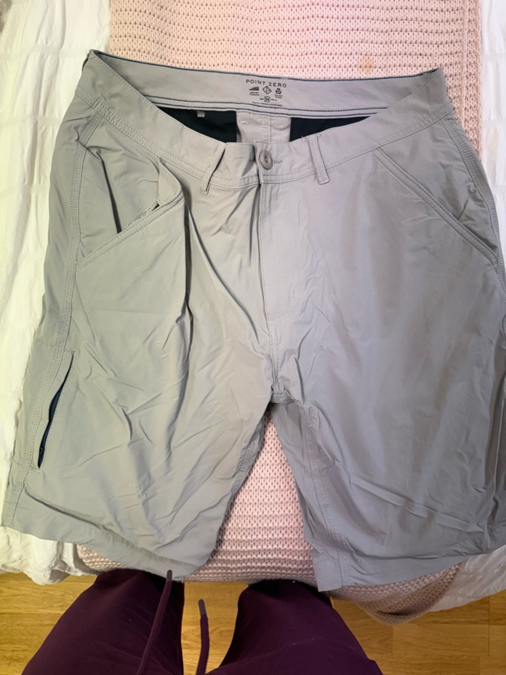 Point Zero Men's Light Gray Hybrid Performance Shorts